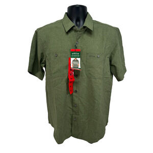 Orvis Tech Shirt Short Sleeve UPF 30 Quick Dry Hiking Fishing Army NEW Mens M